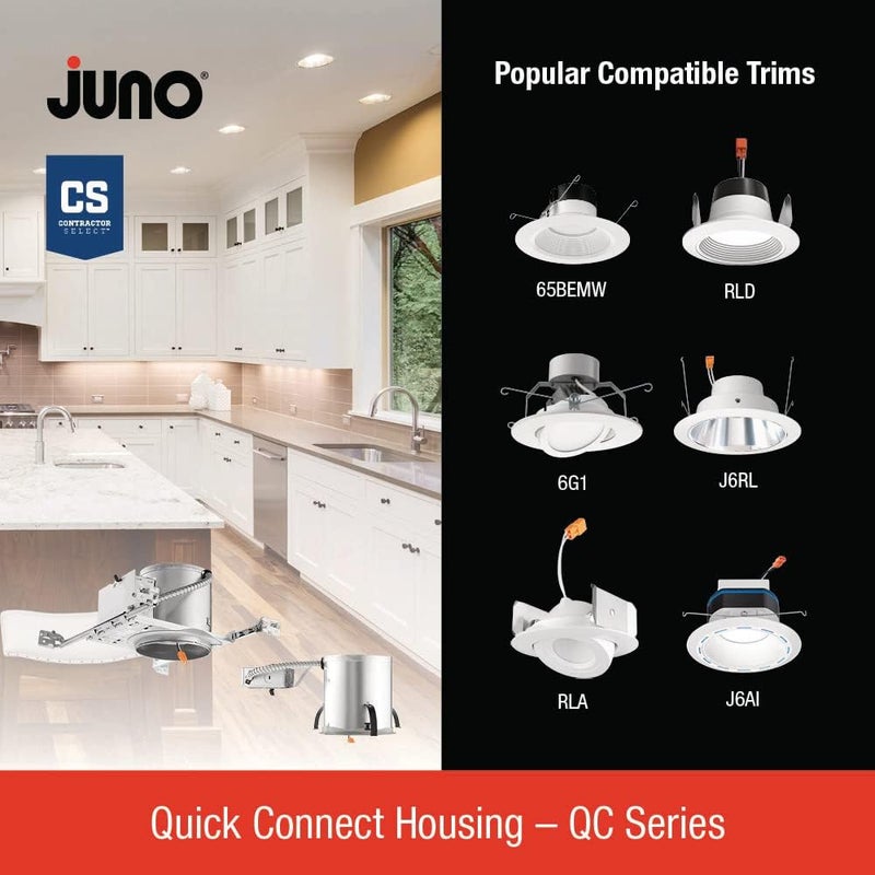 Juno 4" Quick Connect Housing for LED Recessed Lights for New Construction, IC Rated, Air-Loc Sealed LED Recessed Light Housing, Includes Prewired Junction Box for Ceiling Lighting, 6-Pack - Image 5